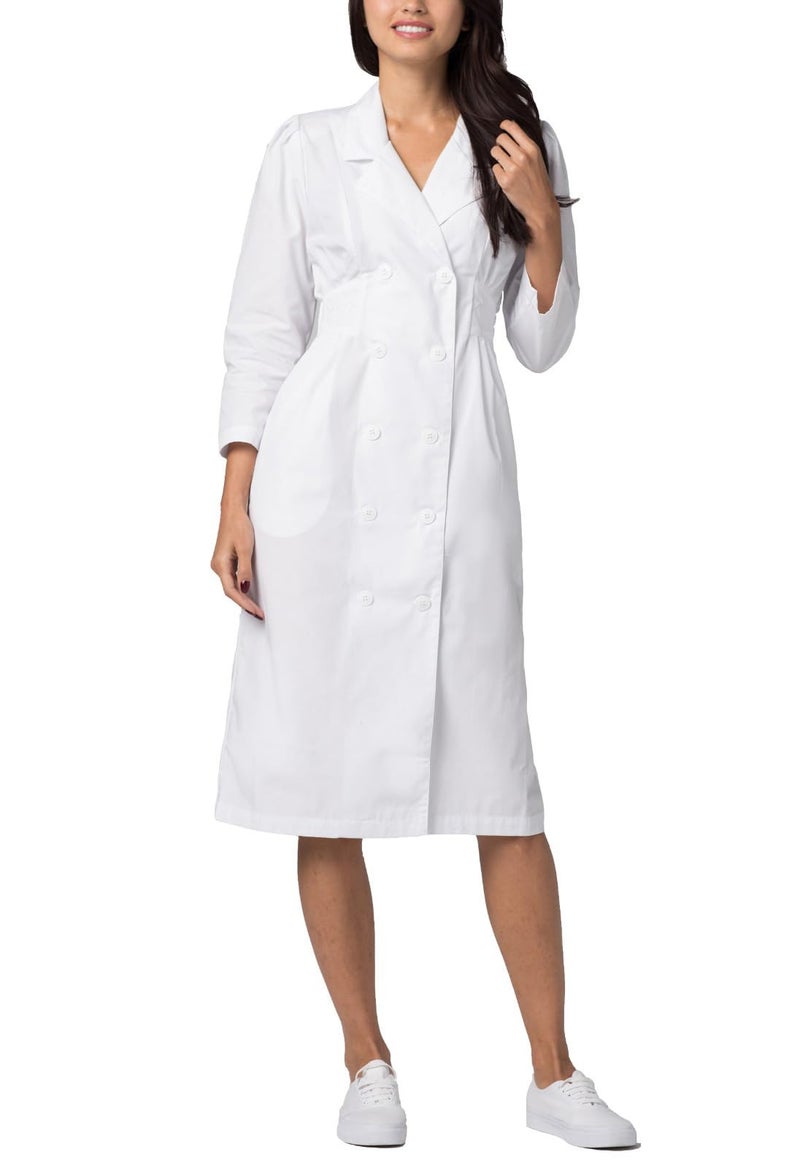 Adar Uniforms, Universal Scrub Dress for Women - Fitted Midriff Dress - 2810 - White - 8 - Image 1